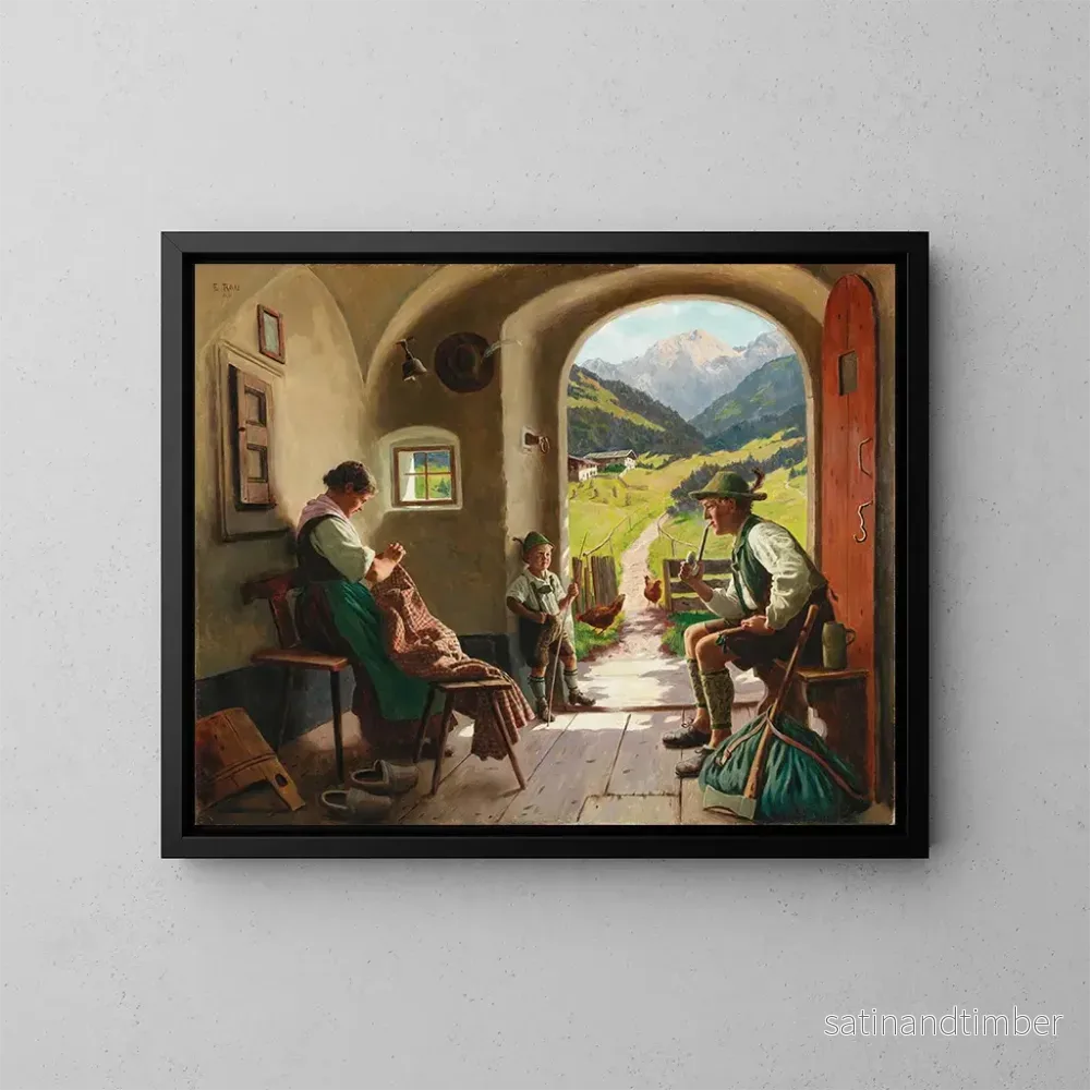 Reproduktion av målningen En sommardag i Tyrol - Emil Rau