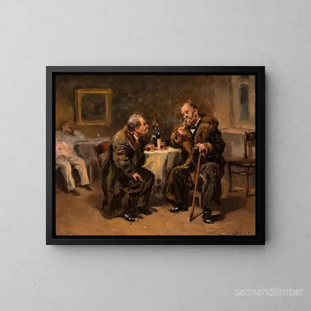 Reproduktion av målningen Conversation - Włodzimierz J. Makowski