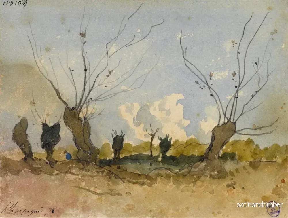 Reproduktion av målningen Les Saules pleureurs - Henri-Joseph Harpignies - Bild 2