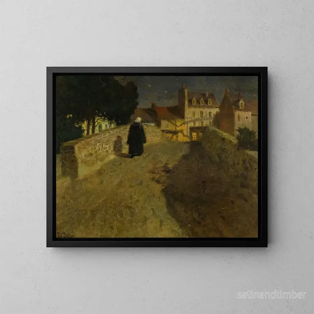Reproduktion av målningen Vers le Pont Lovignon, Pont Fleuri à Quimperlé - Frits Thaulow
