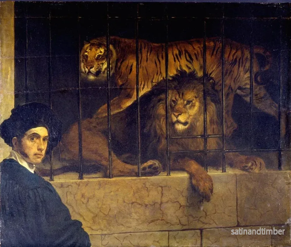 Reproduktion av målningen Självporträtt med en tiger och en lejon - Francesco Hayez - Bild 2