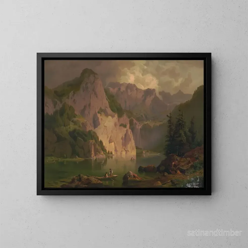 Reproduktion av målningen av Obersee-sjön nära Berchtesgaden - J.C. Berke