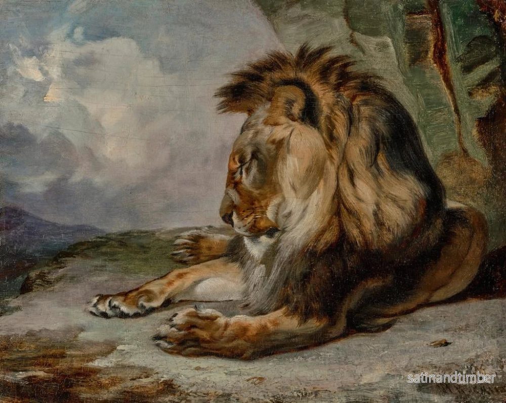 Reproduktion av målningen Lion endormi - William Huggins - Bild 2