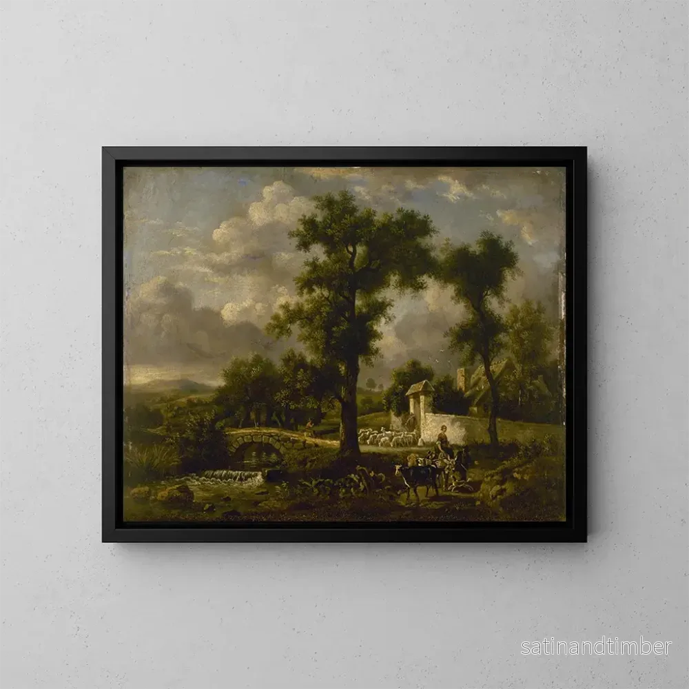 Reproduktion av målningen Scen landsbygd - Jean-Louis Demarne