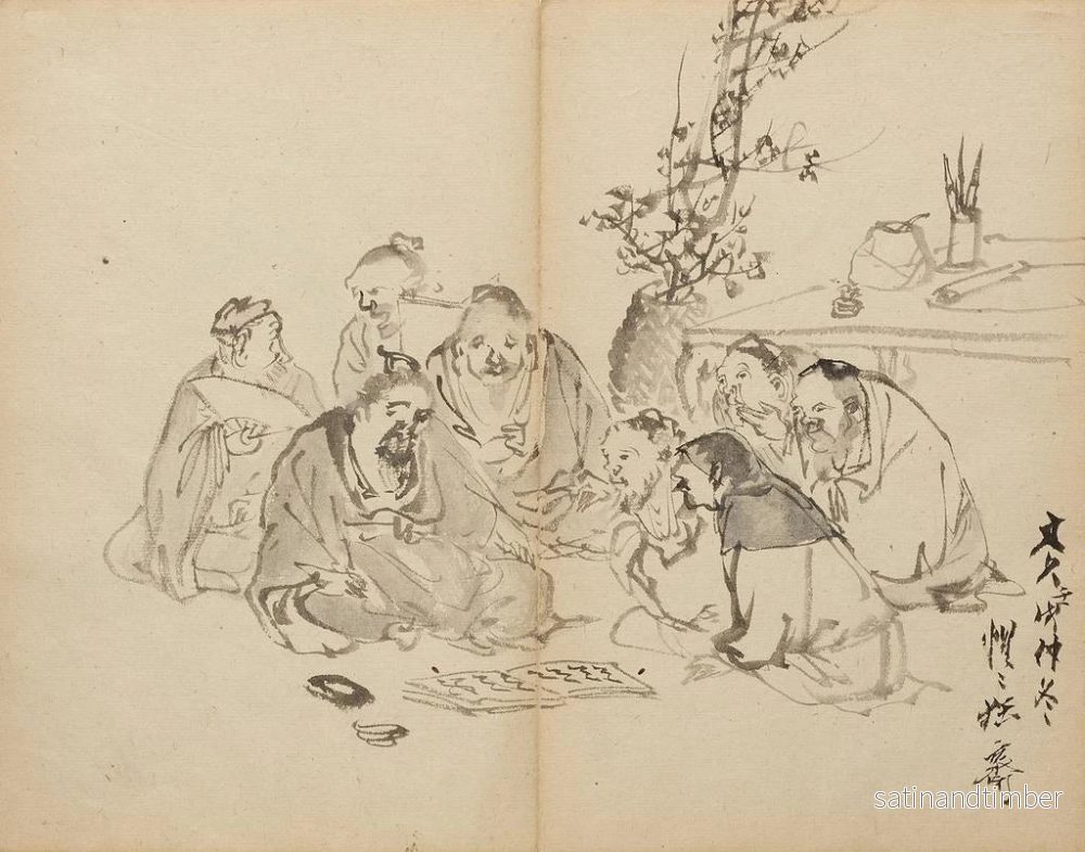 Reproduktion av målningen Samling av forskare - Kawanabe Kyōsai - Bild 2