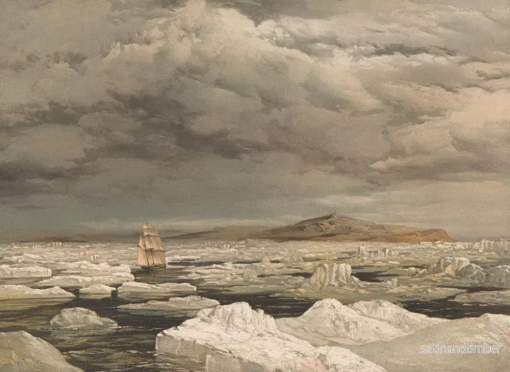 Reproduktion av målningen Första upptäckten av land av HMS Investigator - Samuel Gurney Cresswell - Bild 2