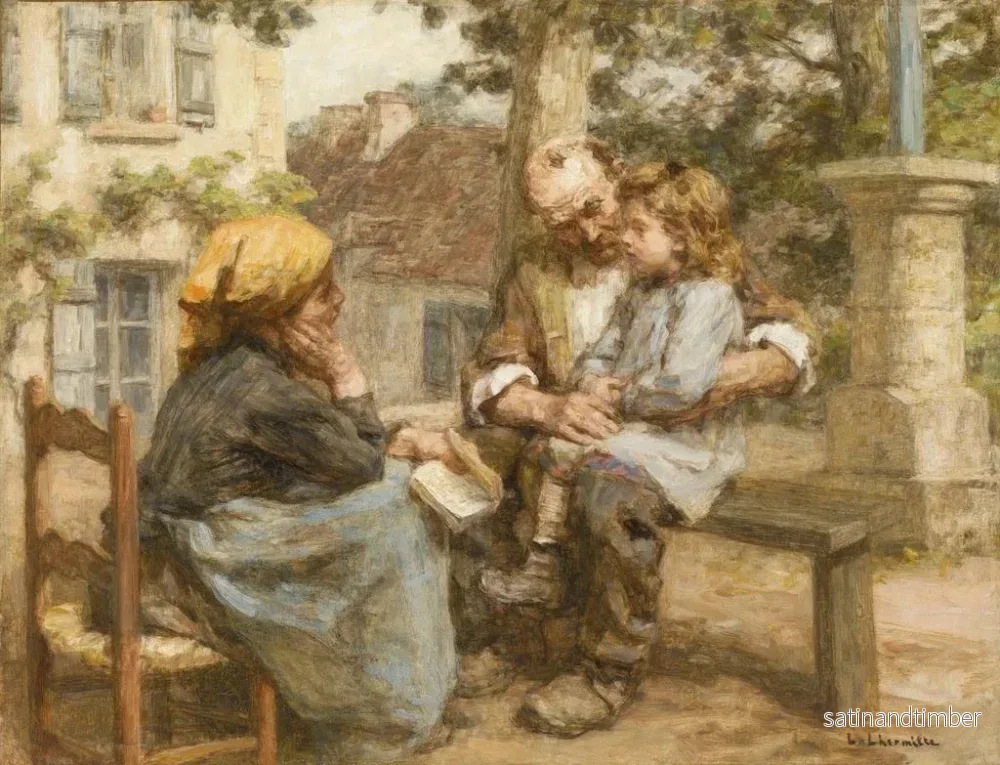 Reproduktion av målningen La première léon - Léon Augustin Lhermitte - Bild 2