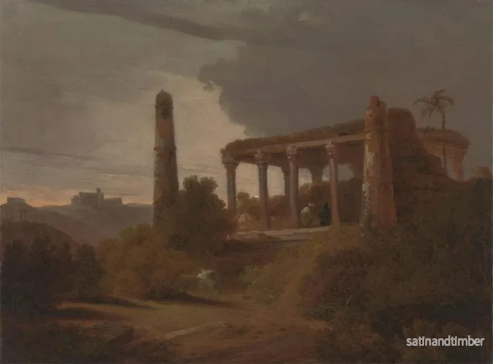 Reproduktion av målningen Landskap med indiska ruiner av ett tempel - Thomas Daniell - Bild 2