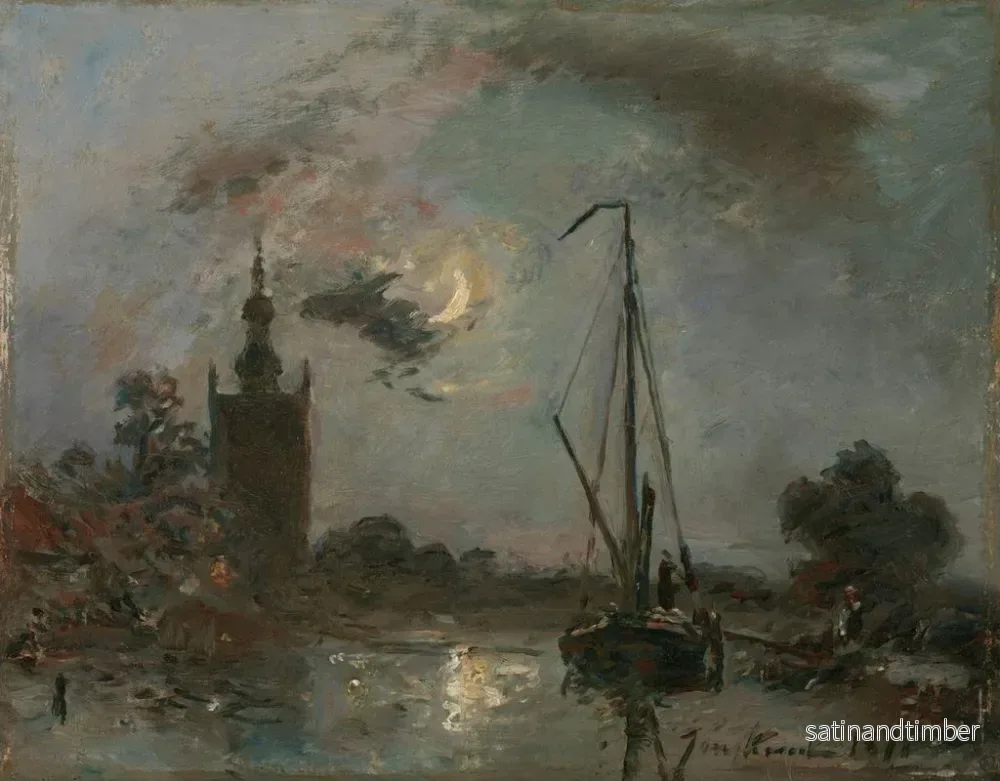 Reproduktion av målningen Overschie au clair de lune - Johan Barthold Jongkind - Bild 2