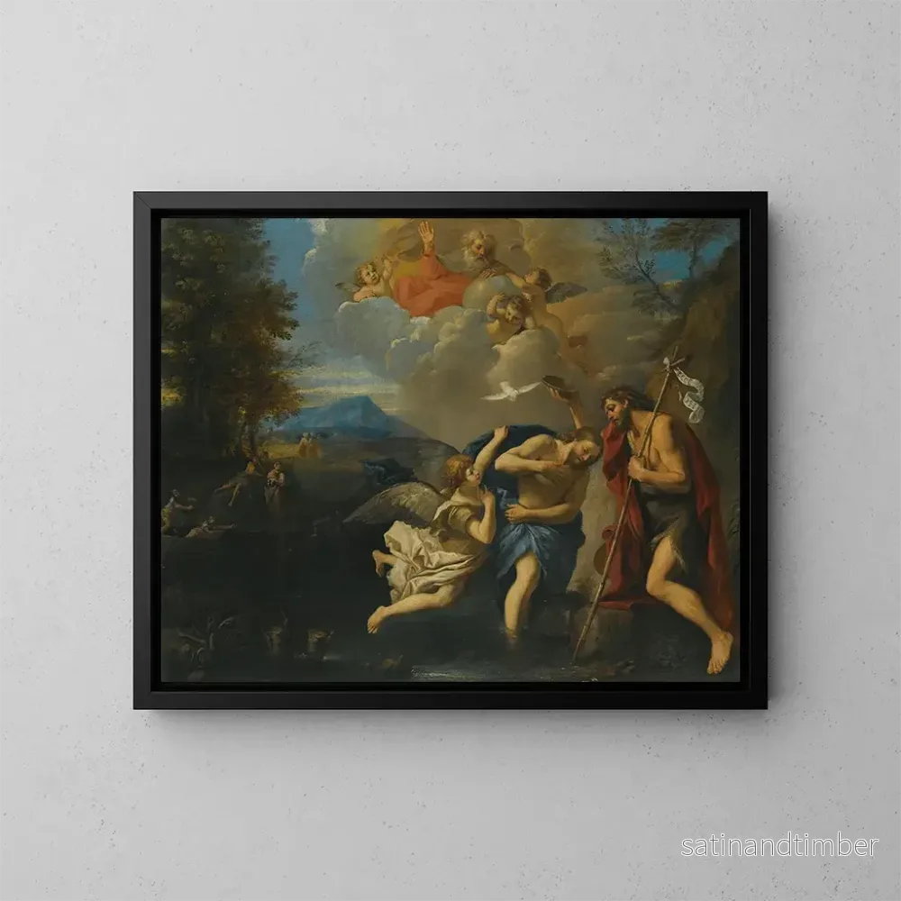 Reproduktion av målningen Le Baptême du Christ - Pier Francesco Mola