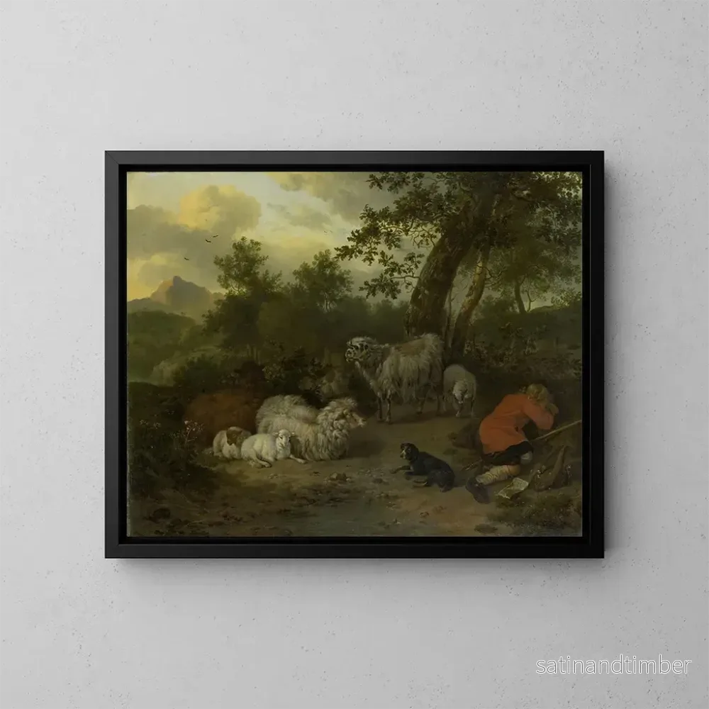 Reproduktion av målningen Le Berger endormi - Jan van der Meer le Jeune
