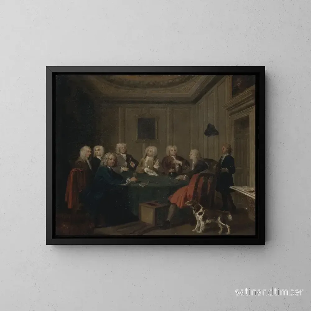 Reproduktion av målningen En klubb av gentlemän - Joseph Highmore