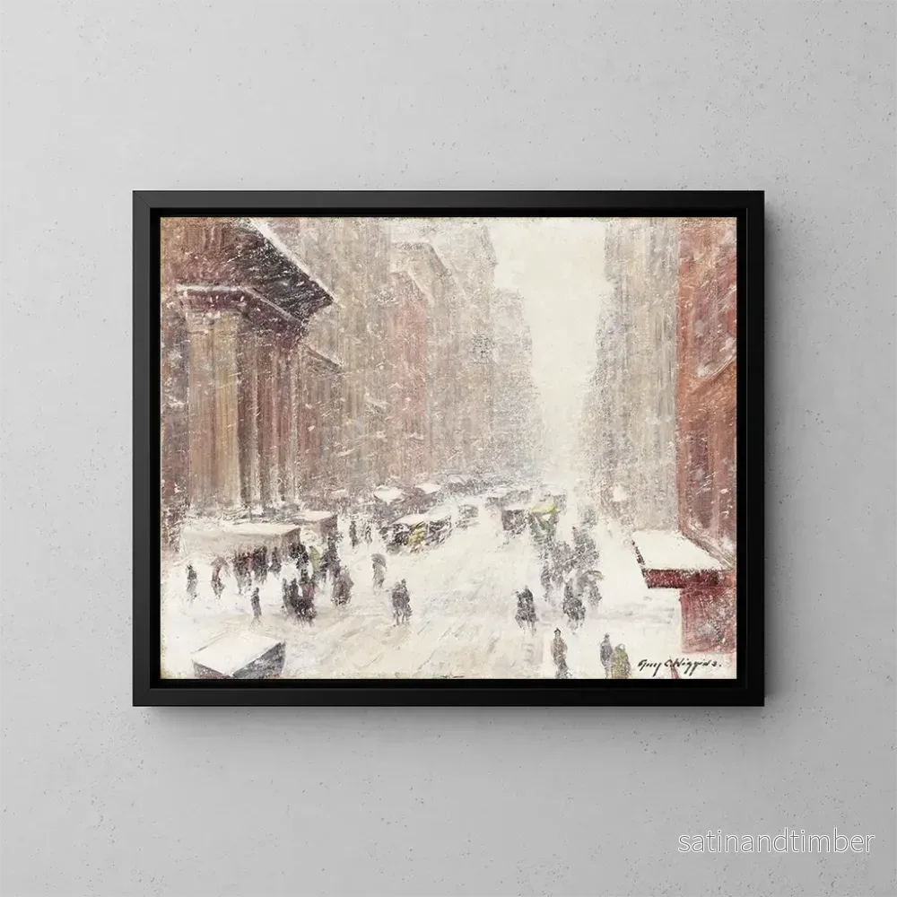 Reproduktion av målningen Snöstorm på avenue - Guy Carleton Wiggins