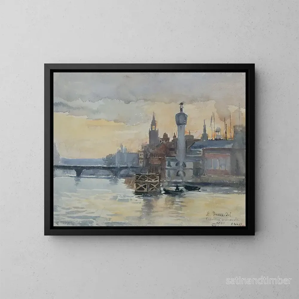 Reproduktion av målningen Pavillons vid Seine, utställningen 1900 - Laure Brouardel