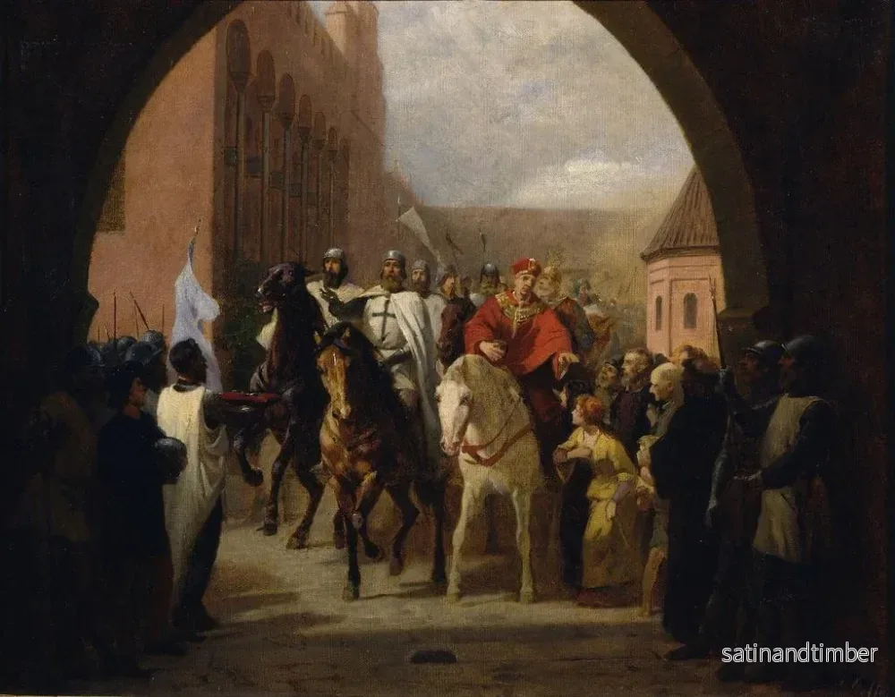 Reproduktion av målningen av Entréen för riddarna i studien av Marienbourg - Carl Steffeck - Bild 2