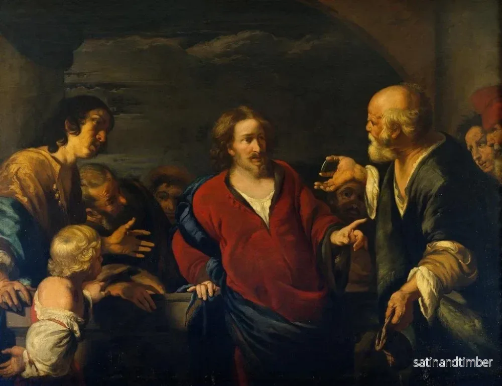 Reproduktion av målningen L'Offrande à la monnaie - Bernardo Strozzi - Bild 2