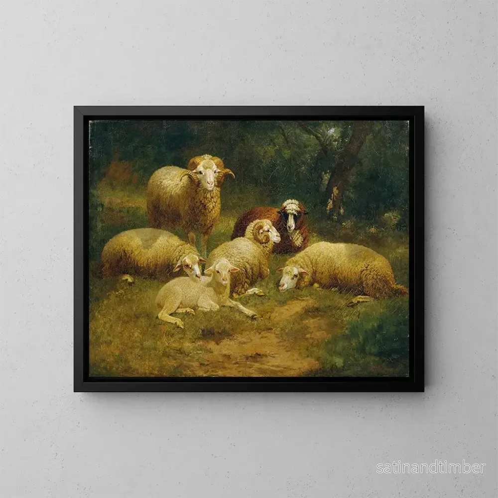 Reproduktion av målningen Moutons - Johann Baptist Hofner