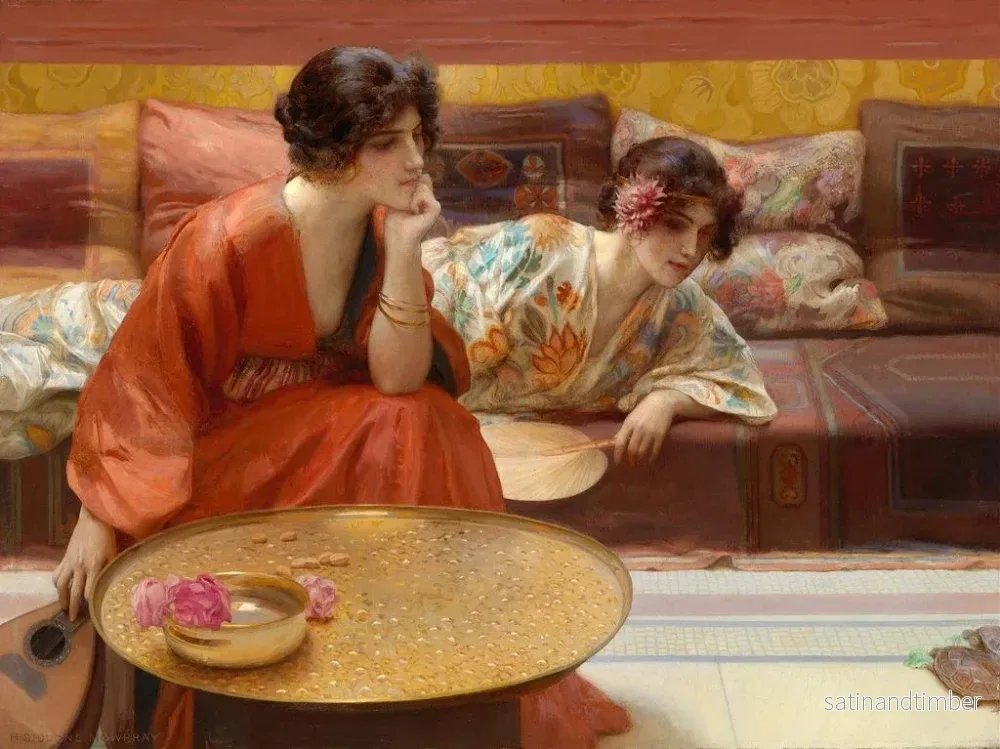Reproduktion av målningen av slösande timmar - Henry Siddons Mowbray - Bild 2