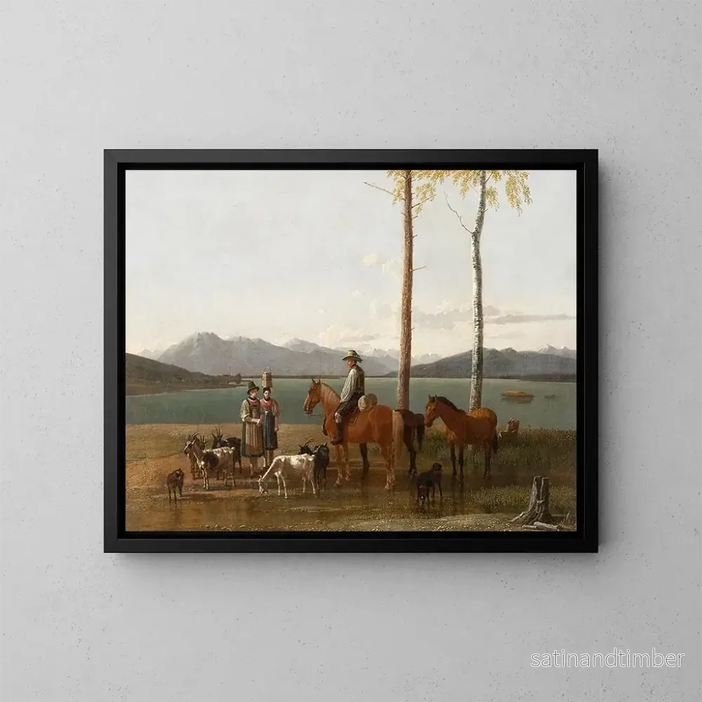 Reproduktion av målningen Morgon vid Tegernsee - Wilhelm von Kobell