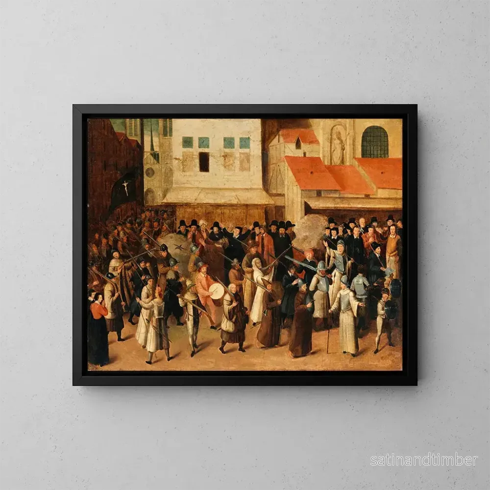 Reproduktion av målningen La Procession de la Ligue - François Bunel le Jeune