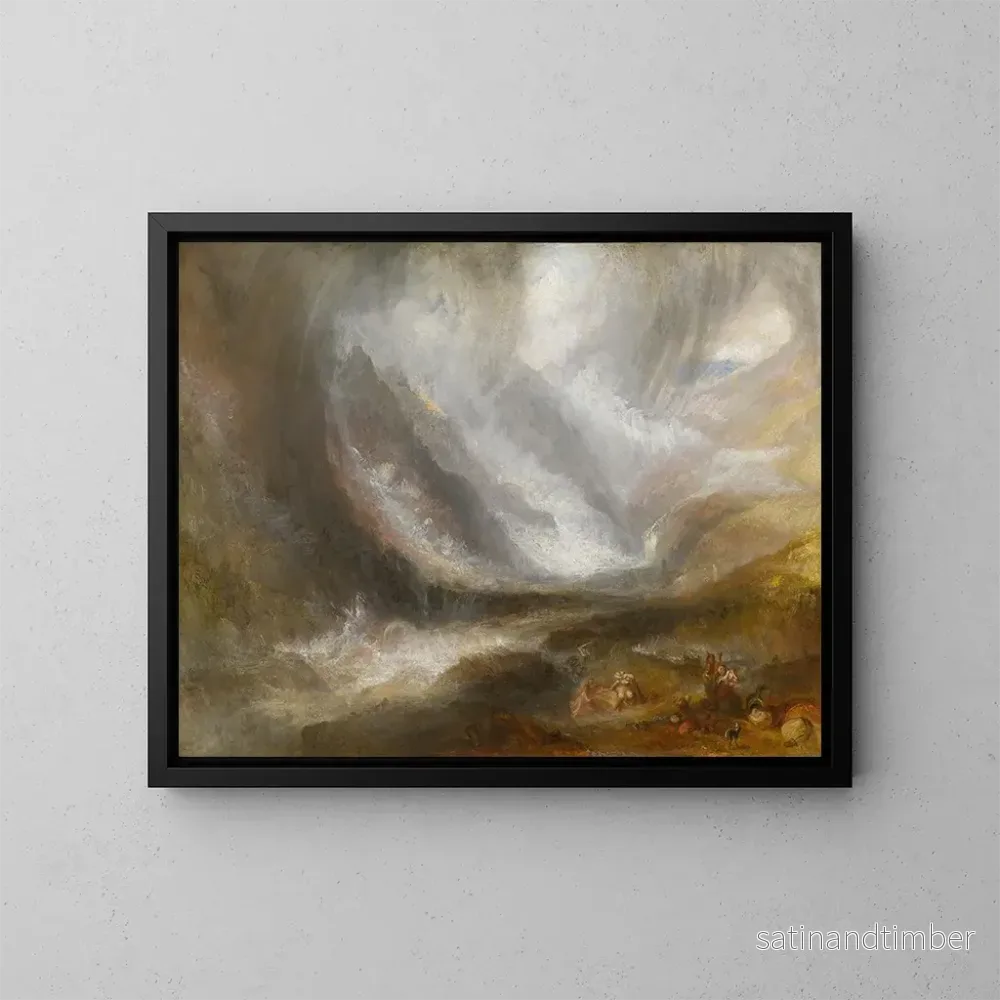 Reproduktion av målningen Vallée d’Aoste: snöstorm, lavin och åska – Joseph Mallord William Turner
