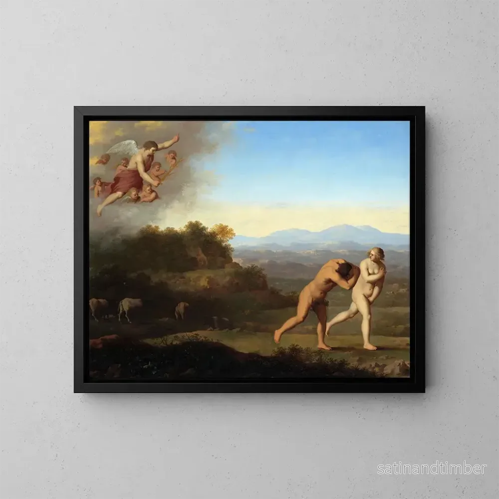 Reproduktion av målningen L'Expulsion du paradis - Cornelis van Poelenburch