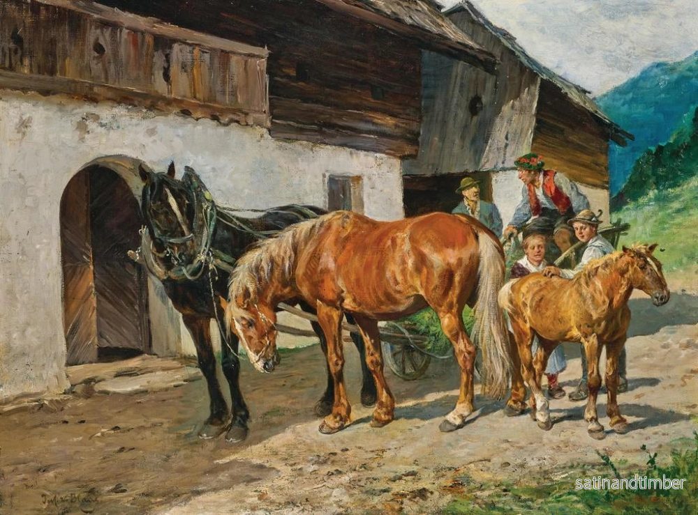 Reproduktion av målningen Attelage lungauer - Julius von Blaas - Bild 2