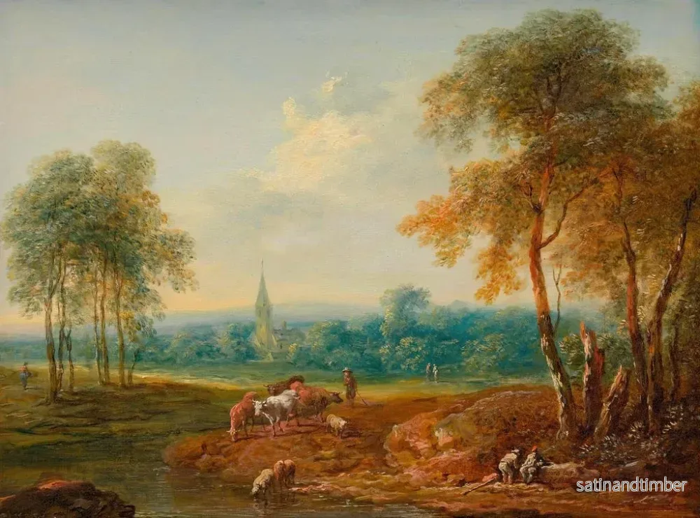 Reproduktion av målningen Landskap med en boskapsflock - Johann Christian Brand - Bild 2
