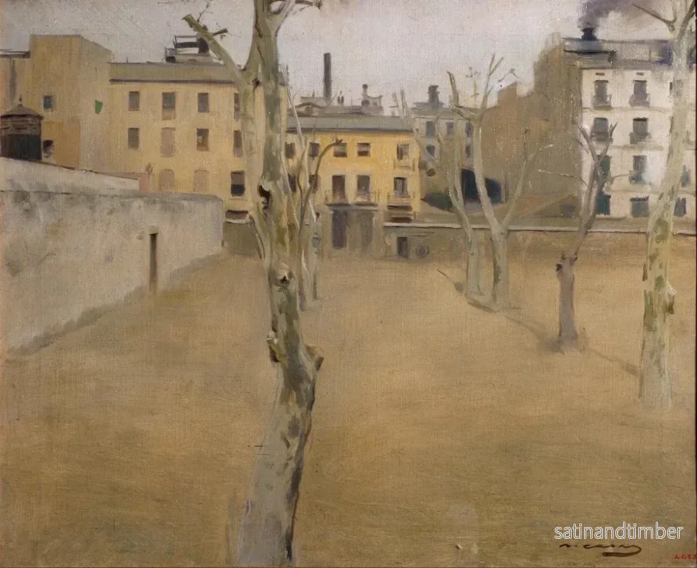 Reproduktion av målningen av den gamla fängelsegården i Barcelona, lammgården - Ramon Casas - Bild 2