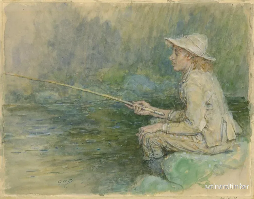 Reproduktion av målningen av pojke som fiskar - George Henry Boughton - Bild 2