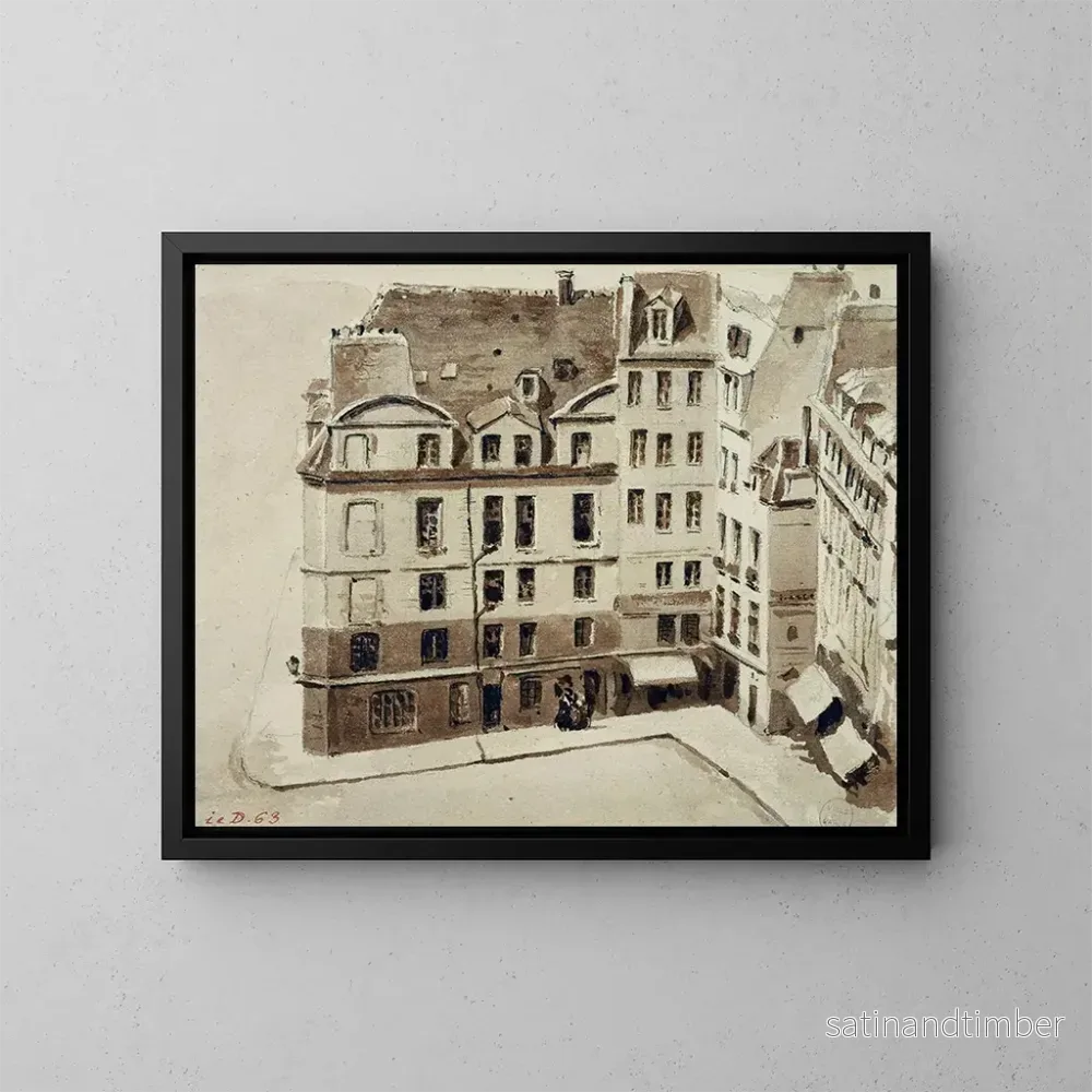 Reproduktion av målningen Place du Marché Neuf - Auguste Sébastien Bénard