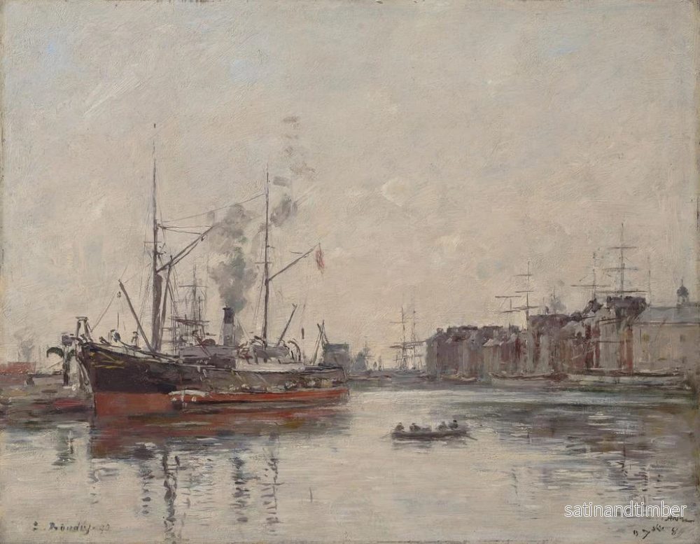 Reproduktion av målningen Le Havre, hamnbassängen vid La Barre - Eugène Boudin - Bild 2