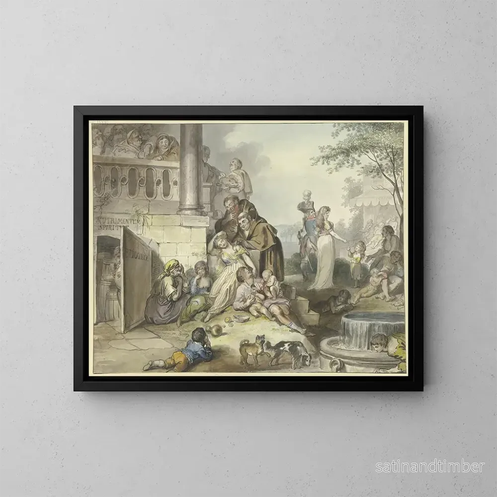 Reproduktion av målningen avlångt lugn i Neapel - Johann Heinrich Ramberg
