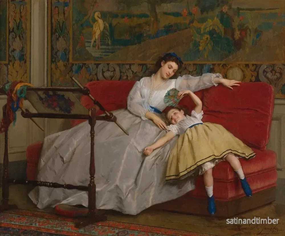 Reproduktion av målningen Moder med sin unga dotter - Gustave Léonard de Jonghe - Bild 2