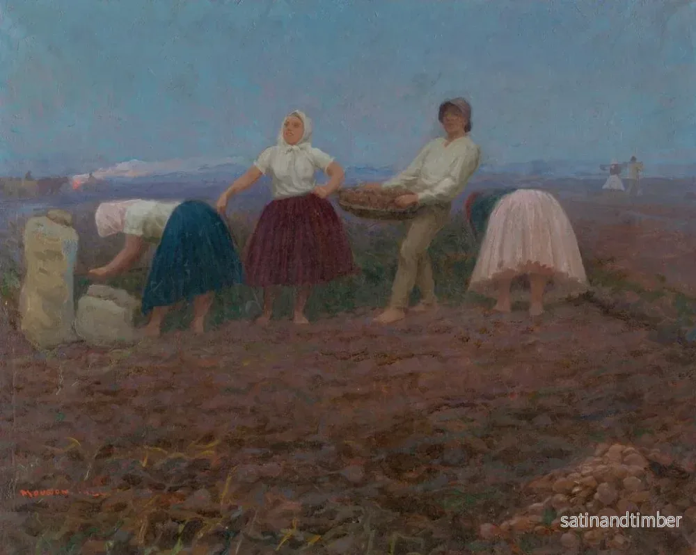 Reproduktion av målningen La cueillette des pommes de terre - Jozef Teodor Mousson - Bild 2