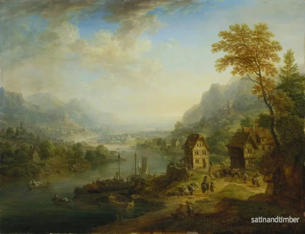 Reproduktion av målningen Landskap med flod - Christian Georg Schütz den Äldre - Bild 2