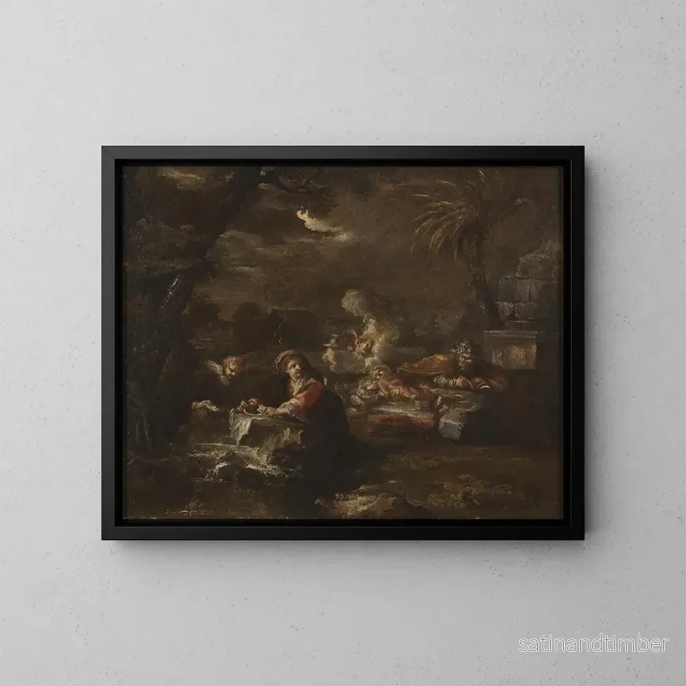 Reproduktion av målningen Repos pendant la fuite en Égypte – Giovanni Battista Pace Reproduktion av målningen Repos pendant la fuite en Égypte – Giovanni Battista Pace