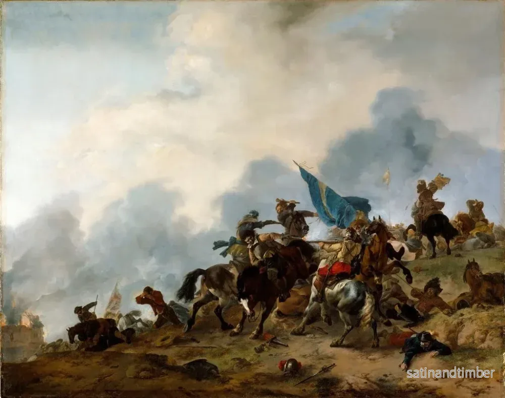 Reproduktion av målningen Scen av slagfält - Philips Wouwerman - Bild 2