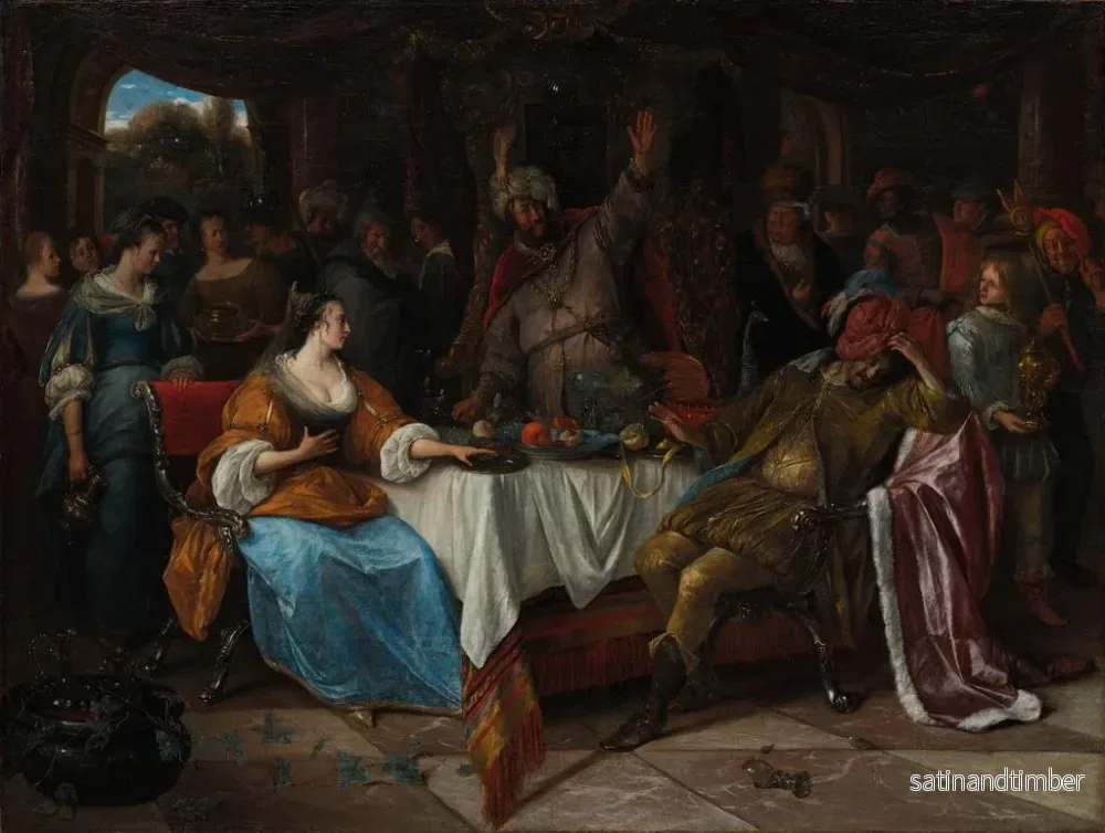 Reproduktion av målningen Esther, Assuérus och Haman - Jan Steen - Bild 2