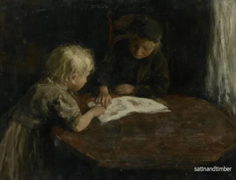 Reproduktion av målningen Barn med en bildbok - Jacob Simon Hendrik Kever - Bild 2