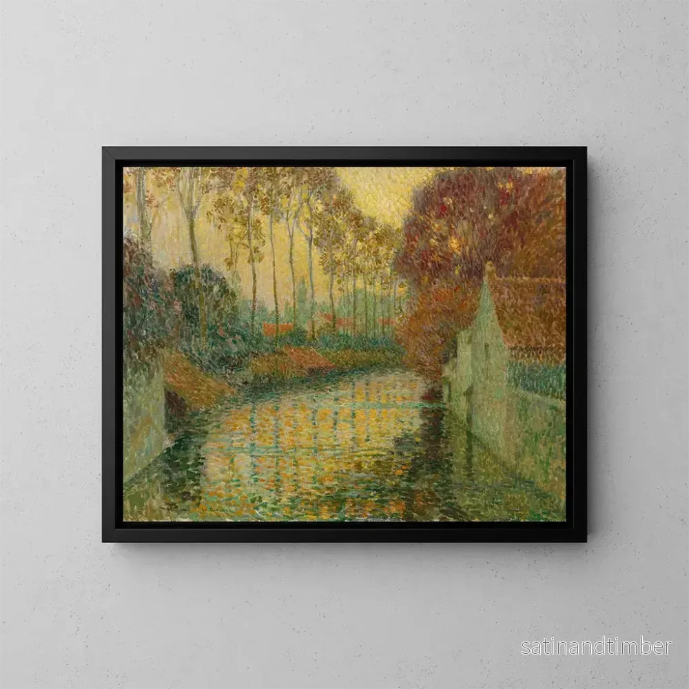 Reproduktion av målningen Canal en automne à Gisors - Henri Le Sidaner