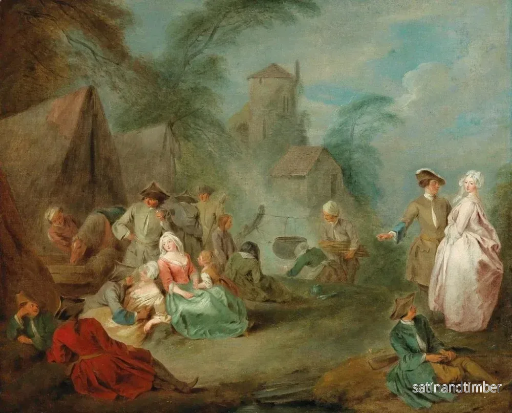Reproduktion av målningen En militärläger - Jean-Baptiste Pater - Bild 2