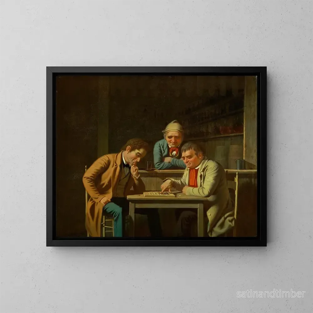 Reproduktion av målningen Les Joueurs de dames - George Caleb Bingham