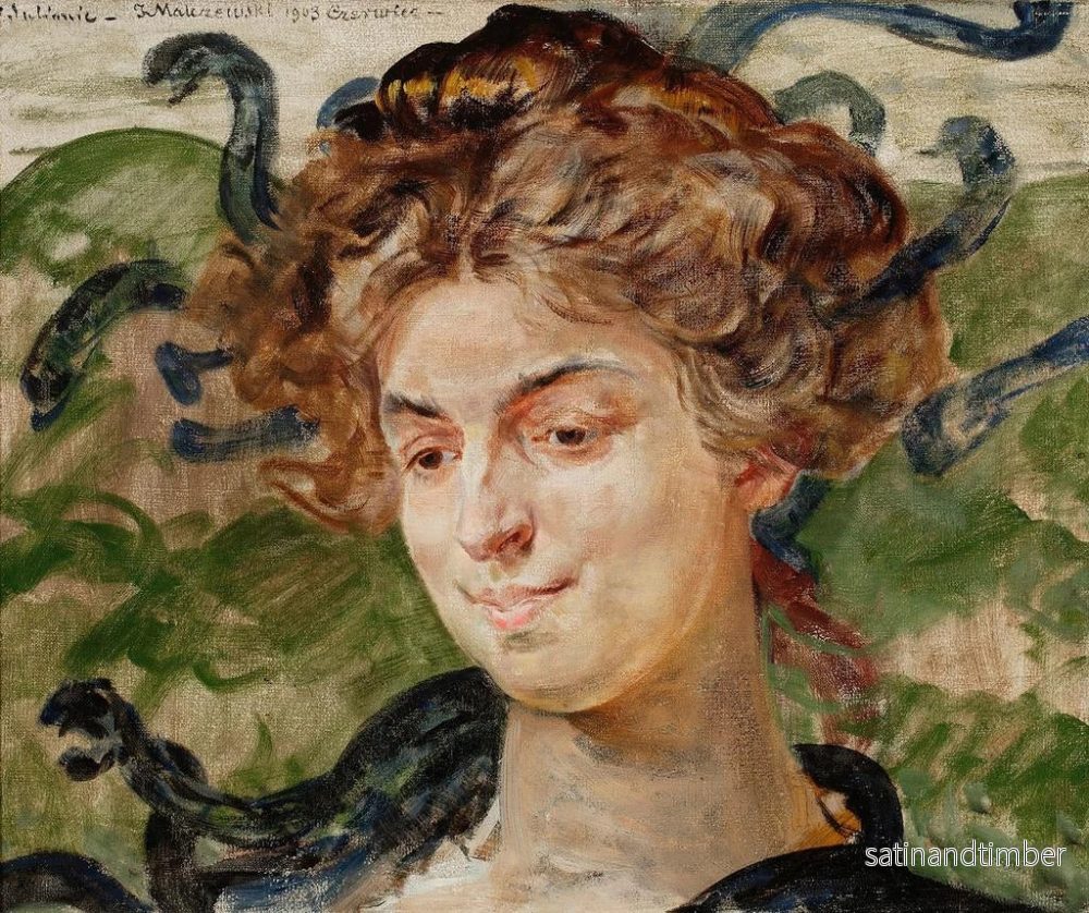 Reproduktion av målningen porträtt av Helena Sulima, skådespelerska i Gorgonen - Jacek Malczewski - Bild 2