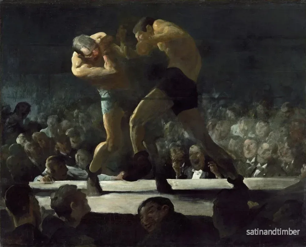 Reproduktion av målningen Kväll på klubben - George Wesley Bellows - Bild 2