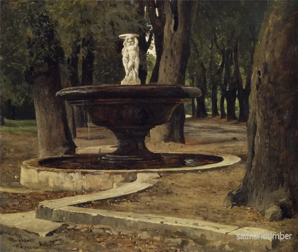 Reproduktion av målningen Fontaine i Villa Borghèse-parken i Rom - Paul Flickel - Bild 2