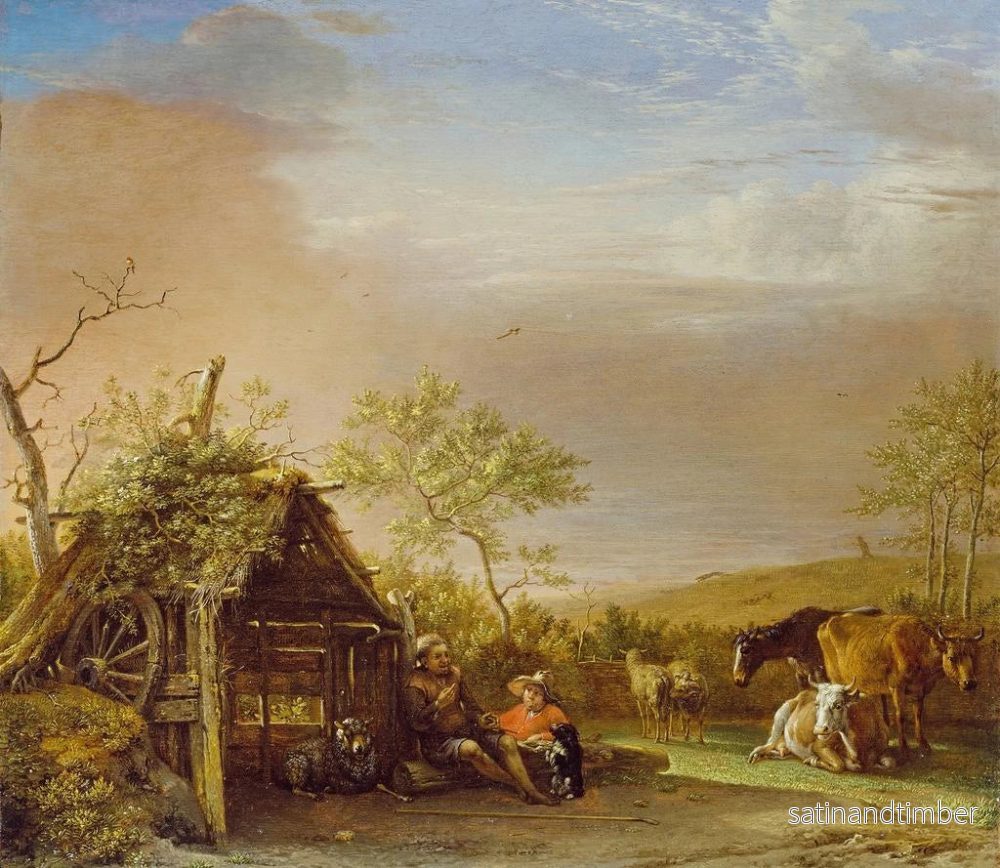 Reproduktion av målningen av herdar med deras boskap - Paulus Potter - Bild 2