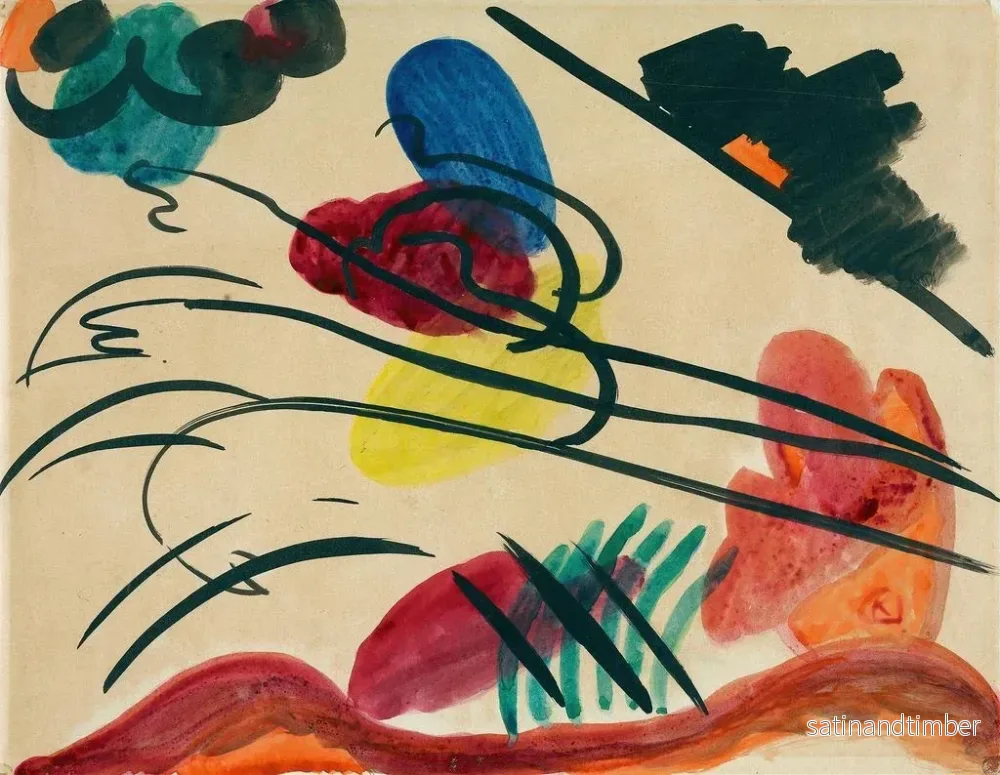 Reproduktion av målningen med tre ryttare - Wassily Kandinsky - Bild 2