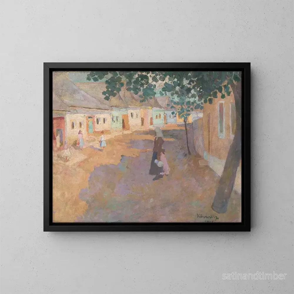 Reproduktion av målningen I gatan - Konstantin Korovin