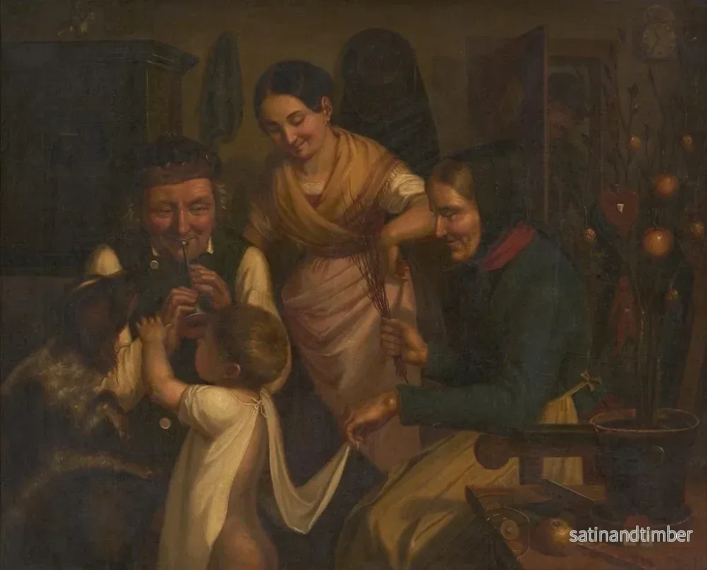 Reproduktion av målningen La fête de la Saint-Nicolas dans la Forêt-Noire - Johann Baptist Laule - Bild 2